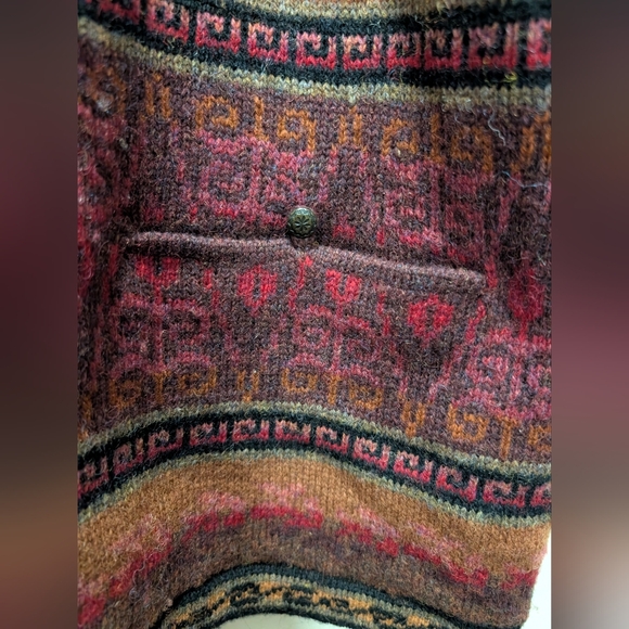 Vintage Icelandic Design Wool Floral Sweater Jacket Nordic 100% Shetland Wool - Picture 12 of 15